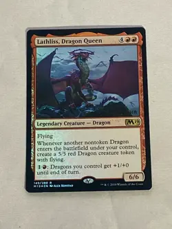 MTG FOIL Prerelease Lathliss, Dragon Queen Core Set 2019 Magic the Gathering - Image 1