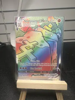 Pokemon Stonjourner VMAX Sword & Shield 205/202 Rainbow Secret Rare NM - Image 1