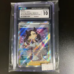 Pokemon Marnie Premium Tournament Collection Full Art Promo SWSH121 CGC 10 Gem - Image 1