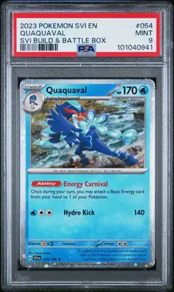 2023 Pokemon Scarlet & Violet #038 QUAQUAVAL Cosmos BUILD & BATTLE box | PSA 9 | - Image 1