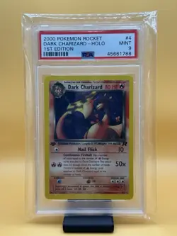 2000 Pokemon Rocket Dark Charizard 4 1st Edition PSA 9 - Image 1