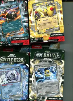 POKEMON BATTLE DECK LOT OF 4 AMPHAROSH OUNDOOM MELMETALCHIEN PAO - Image 1