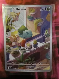 Pokemon TCG Bulbasaur Full Art Holo Stellar Crown 2024 143/142 Card - Image 3