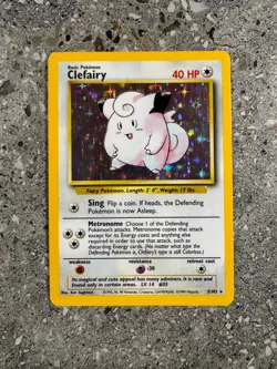 Pokemon TCG Cards Clefairy 5/102 Base Set Holo Rare - Image 1