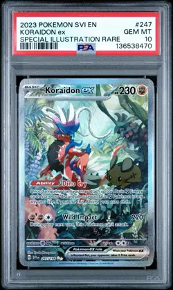 Pokemon Koraidon EX TCG Scarlet & Violet Base Set Card 247/198 Sir PSA 10 - Image 1