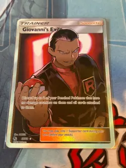 Pokemon Card Giovanni's Exile 67/68 Hidden Fates Full Art Trainer NM - Image 1