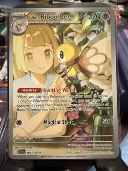 Pokemon TCG Lillie's Ribombee Card Journey Together Illustration, 164/159 - Image 1