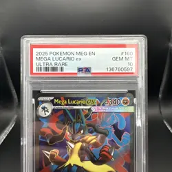2025 Pokemon Mega Evolutions EN Mega Lucario Ultra Rare Graded PSA 10 Slab - Image 3