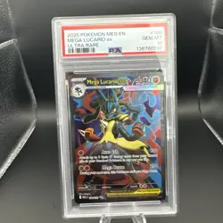 2025 Pokemon Mega Evolutions EN Mega Lucario Ultra Rare Graded PSA 10 Slab - Image 4