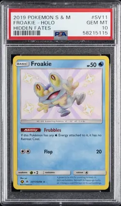 2019 POKEMON SUN & MOON HIDDEN FATES #SV11 FROAKIE-HOLO PSA 10 - Image 1