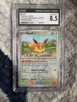 CGC 8.5 Eevee 074/131 Pokemon Day Promo 2025 - Prismatic Evolutions - Image 1