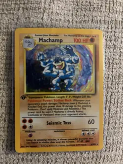 Pokemon TCG Machamp Holo 1st Edition Base Set #8/102 Holo Rare VTG WOTC - Image 1