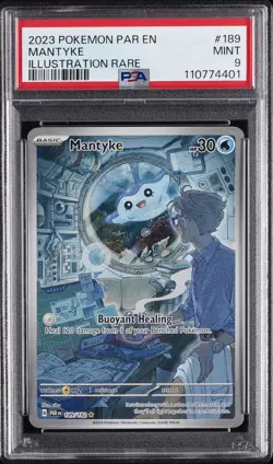 2023 POKEMON PAR EN-PARADOX RIFT ILLUSTRATION RARE #189 MANTYKE PSA 9 - Image 1