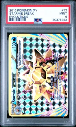 2016 POKEMON XY EVOLUTIONS #32 STARMIE BREAK PSA 9 - Image 1