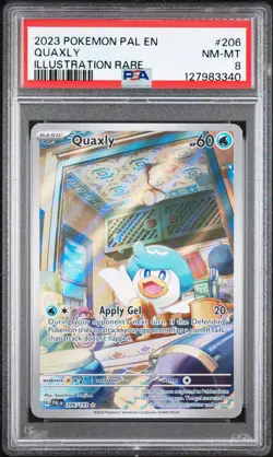 2023 POKEMON PAL EN-PALDEA EVOLVED ILLUSTRATION RARE #206 QUAXLY PSA 8 - Image 1