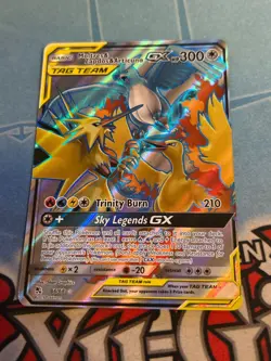 Pokemon Hidden Fates 66/68 Moltres & Zapdos & Articuno GX (Tag Team Full Art) NM - Image 1