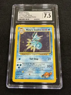 Pokemon Misty's Seadra Holo Prerelease 9/132 from Gym Heroes in a CGC 7.5! - Image 1