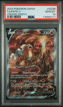 2023 Pokemon Entei V FA SWSH Crown Zenith GG36/GG70 PSA 10 - Image 1