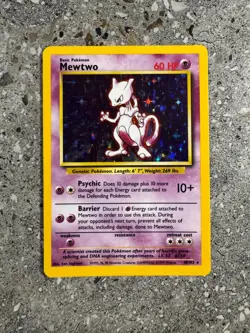 Pokemon TCG Cards Mewtwo 10/102 Base Set Holo Rare EXC - Image 1