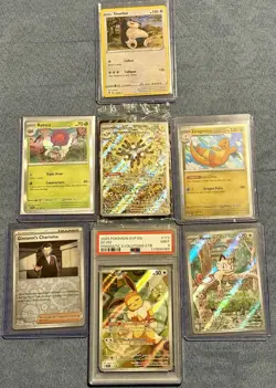 Pokemon Card Lot 2025 Prismatic Evolutions 173 Eevee Mint PSA 9 Meowth 106 Flame - Image 1