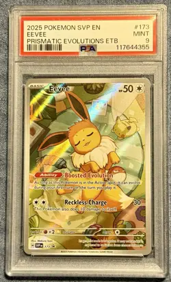 Pokemon Card Lot 2025 Prismatic Evolutions 173 Eevee Mint PSA 9 Meowth 106 Flame - Image 2