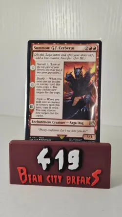 R 0162 Summon: G.F. Cerberus NM Rare FFVIII Final Fantasy MTG Card FIN Red Dog - Image 1