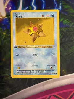 Pokemon Staryu 65/102 1st Edition Shadowless Base Set Card - Image 3