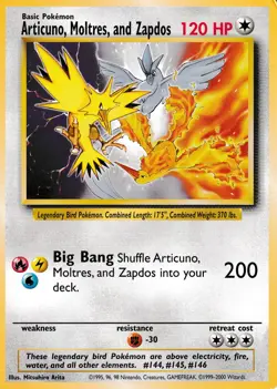 Articuno, Moltres, and Zapdos (Warner Bros. Promo) Jumbo Cards Regular MP - Image 1