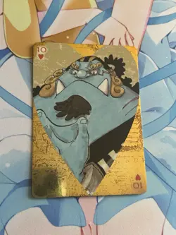 Official One Piece Jump Gold Playing Card Mint - Jinbe Ten of Hearts - Image 1