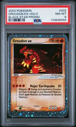 GROUDON EX 2003 POKEMON BLACK STAR PROMO CARD 002 PSA 8 NM-MT - Image 1