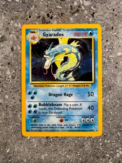 Pokemon TCG Cards Gyarados 6/102 Base Set Holo Rare EXC - Image 1