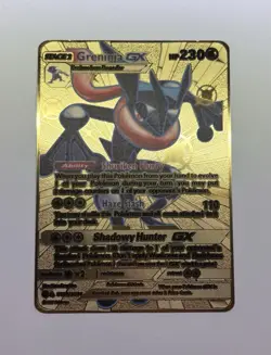 Pokemon Solid Gold Metal Card Greninja GX SV66/SV94 Fan Art Display Card NM/M - Image 1