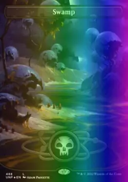 MTG Magic the Gathering Swamp (488/654) Unfinity LP FOIL - Image 1