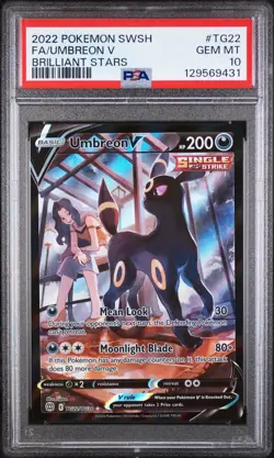 2022 Pokemon SWSH Brilliant Stars Umbreon V Full Art TG22 PSA 10 GEM MINT 🔥 - Image 1