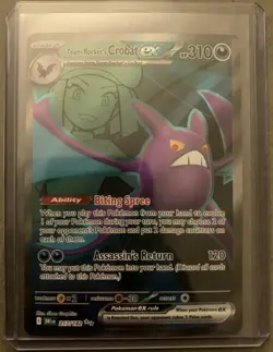 Pokemon TCG - Team Rocket’s Crobat ex 217/182 Destined Rivals UR English Holo - Image 1