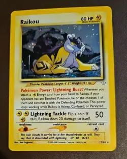 Pokemon TCG Raikou Neo Revelation 13/64 Holo Rare LP 🔥 - Image 1