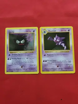 Pokemon: Gastly & Haunter - Shadowless Base Set 1999 Vintage WOTC - MP / HP - J7 - Image 1