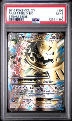 2016 POKEMON XY STEAM SIEGE #109 FULL ART/M STEELIX EX PSA 9 - Image 1