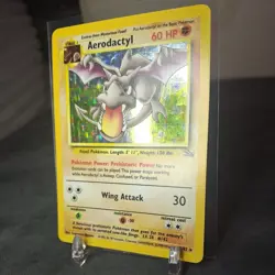 Pokemon Aerodactyl 1/62 Holo Rare Unlimited Fossil, WOTC 1999-2000 LP-MP - Image 2