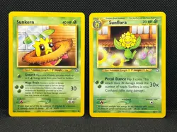Pokemon Tcg Sunkern 78/111 & Sunflora 50/111 Neo Genesis Non Holo - Image 1