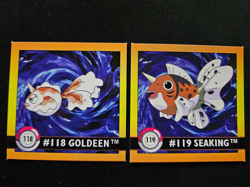 1999 Pokemon Artbox Stickers 118 Goldeen 119 Seaking Stickers Vintage NM - Image 1