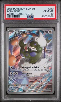 Tornadus White Flare Pokemon Center ETB Promo SVP EN 210 PSA 10 - Image 3