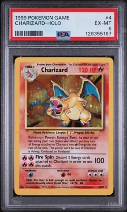 Charizard - Holo - 4/102 - Pokemon Base Set - PSA 6 - 1999 - Image 1