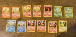 Pokemon Original Starter Card Lot WOTC Vintage Base Set & More DAMAGED 🔥💧🍃⚡ - Image 1