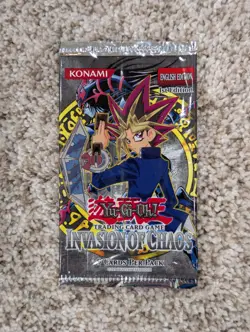 EMPTY Yugioh Invasion of Chaos 1st Edition Pack Wrapper (No Cards!) - Image 1