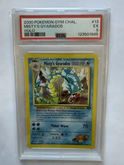 2000 Pokemon Misty's Gyarados 13/132 Gym Challenge Holo PSA 5 Trading Card Game - Image 1