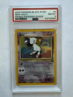 2000 Pokemon Black Star Mew 09/53 Wotc Promo Holo PSA 8 Trading Card Game TCG - Image 1