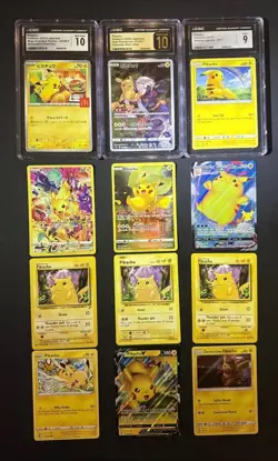 Pika fans Check This Out! 12 Card Pika Lot from Various Sets, Graded and Raw - Image 1