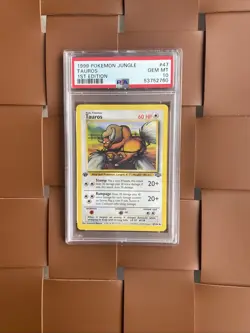 1999 Pokemon TCG Jungle Tauros Card 47/64 1st Edition PSA 10 - Image 4