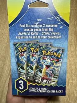 Pokemon Scarlet & Violet Stellar Crown 3 Booster Packs Box New Sealed - Image 2